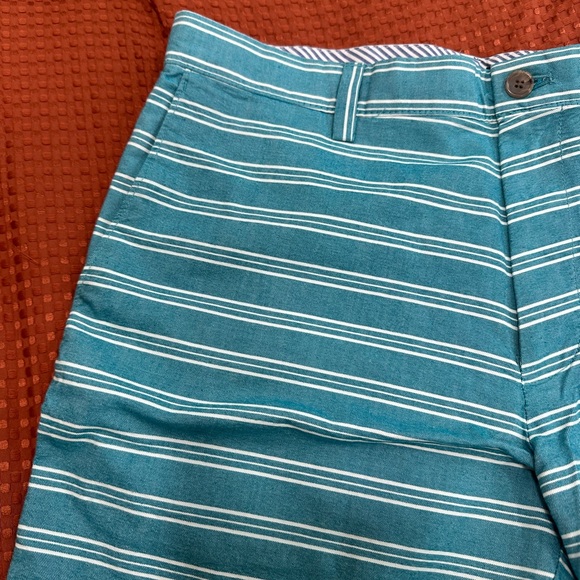 Banana Republic Turquoise White Stripes Men’s Flat Front Shorts Size: 34 $70 🩳 - Picture 9 of 11